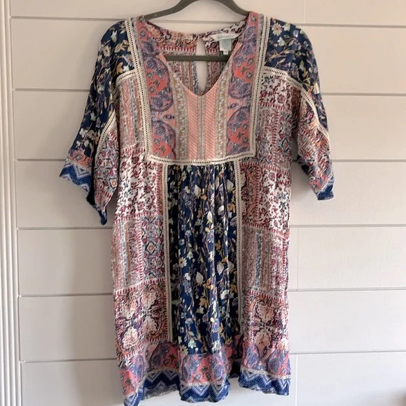 Sundance Blue and Cream Midi Dress - Picture 2 of 5